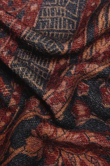 PAISLEY JACQUARD THROW - Brick by Zara