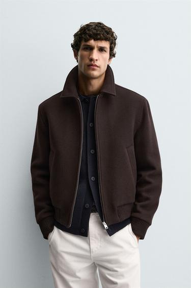 WOOL - CASHMERE MANTECO ® JACKET - Dark brown by Zara