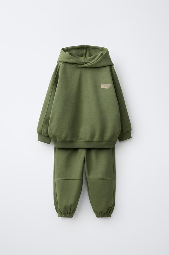 INTERLOCK SWEATSHIRT AND JOGGER SET - Mid-green by Zara - Image 0