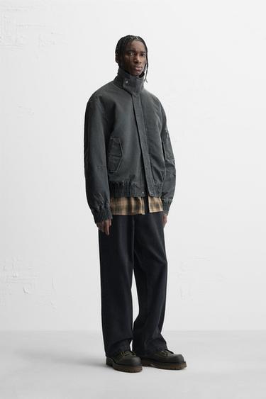 WAXED-EFFECT WASHED JACKET - Grey by Zara - Image 0