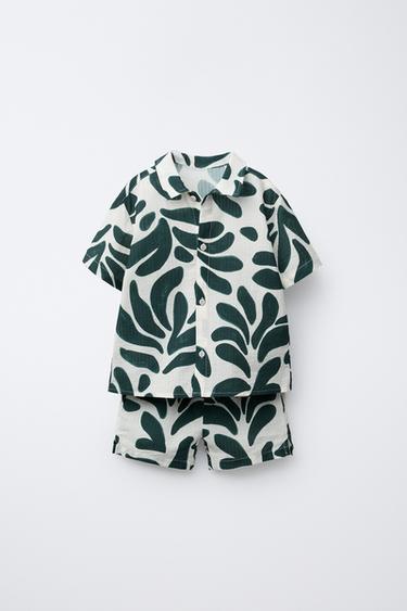 TOTAL LOOK PRINTED SHIRT AND BERMUDA SHORTS -  by Zara