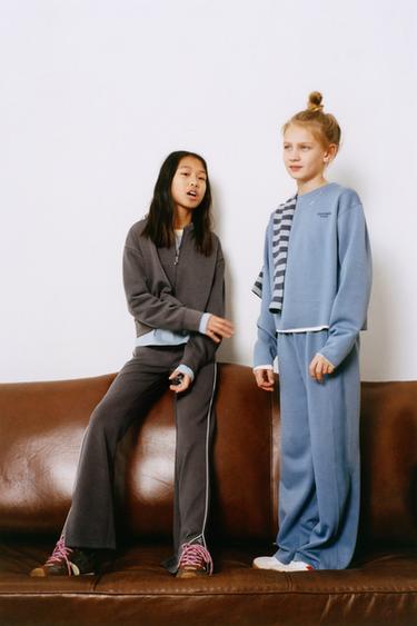 RIBBED FLARE TROUSERS WITH MODAL - Chocolate by Zara