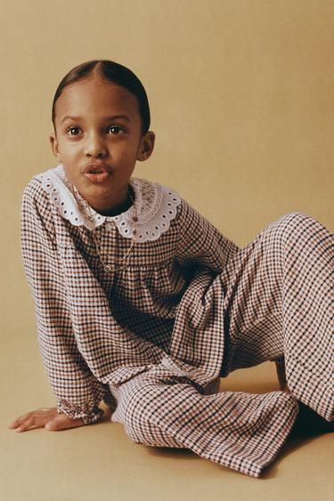 CHECK SHIRT WITH EMBROIDERED COLLAR - Multicoloured by Zara