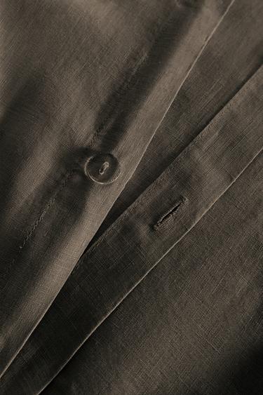 WASHED LINEN DUVET COVER (140 GXM²) - Brown / Taupe by Zara