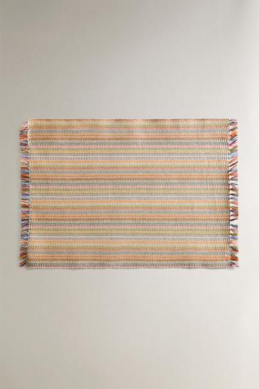 PACK OF STRIPED COTTON PLACEMATS (PACK OF 2) - Orange by Zara