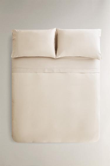 SATEEN DUVET COVER (300 THREAD COUNT) - Ecru by Zara