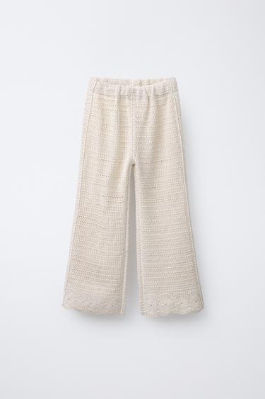 CROCHET STITCH FLORAL CULOTTES - Ecru by Zara - Image 0