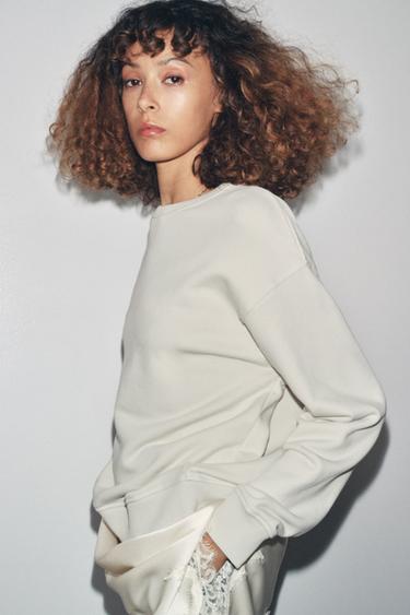 RUSTIC RIB SWEATSHIRT - Ecru by Zara