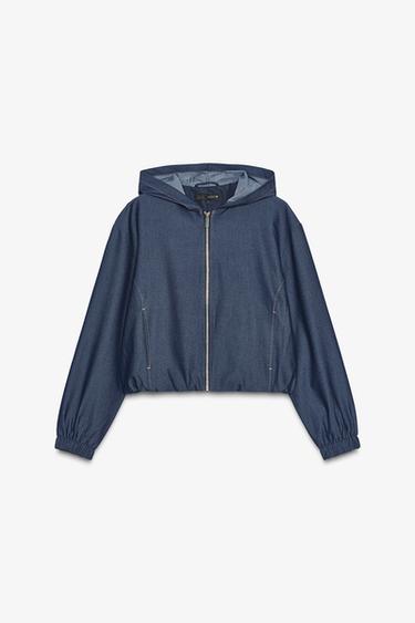 HOODED BOMBER JACKET - Indigo by Zara