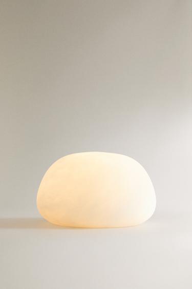 ROUND ALABASTER TABLE LAMP - Ecru by Zara