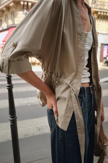 POPLIN SAFARI SHIRT - Sand by Zara