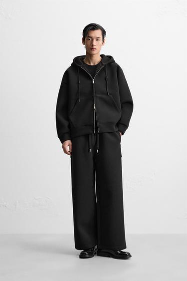 TECHNICAL ZIP-UP HOODIE - Black by Zara
