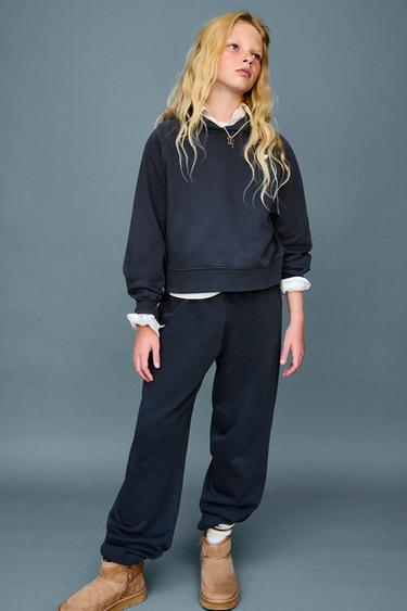 HOODIE AND JOGGER TROUSERS HEART SET - Anthracite grey by Zara