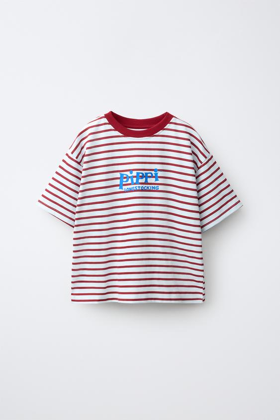 PIPPI LONGSTOCKING © ASTRID LINDGREN COMPANY STRIPE PRINT T-SHIRT - Blue by Zara - Image 0