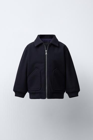 CLOTH COAT WITH POCKETS - Navy blue by Zara