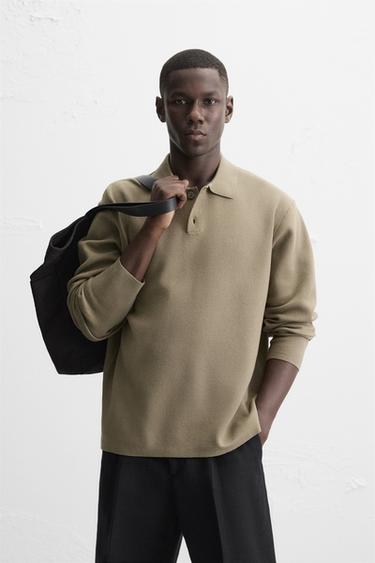 SOFT KNIT POLO SHIRT - Sage Green by Zara
