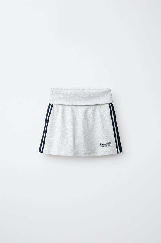 WRAP SKORT WITH SIDE TAPING - Grey marl by Zara - Image 0