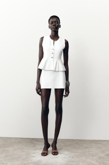 PEPLUM KNIT TOP - White by Zara