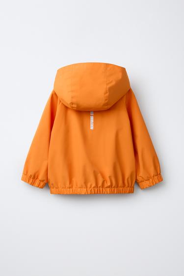 RAINCOAT WINDBREAKER WITH LOGO - Orange by Zara