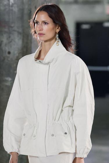 OVERSIZE JACKET WITH POCKETS ZW COLLECTION - Oyster-white by Zara