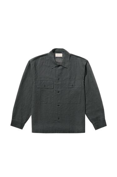 RELAXED FIT 100% HEMP OVERSHIRT - Anthracite grey by Zara