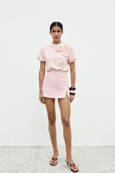 FLORAL T-SHIRT - Pink by Zara - Image 0