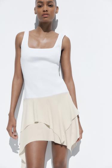 CONTRAST DRESS - ecru-white by Zara