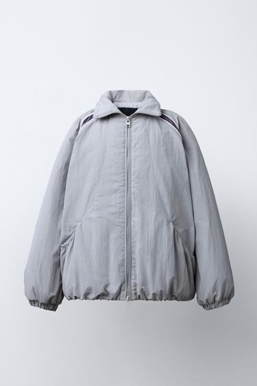 QUILTED HOODIE RAINCOAT COLOUR BLOCK - Grey by Zara