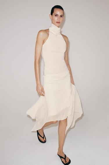 ASYMMETRIC FLOWING SKIRT - Ecru by Zara