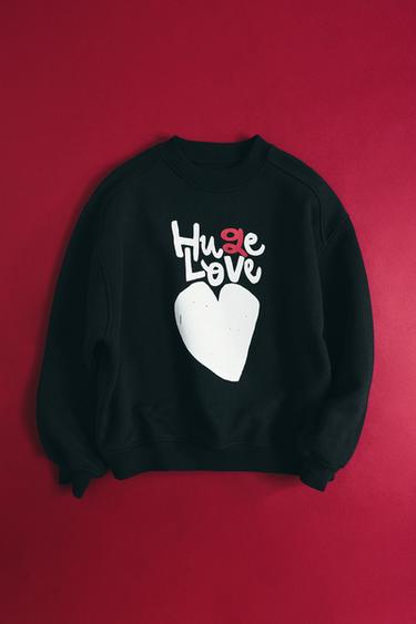 HEART SWEATSHIRT - Black by Zara
