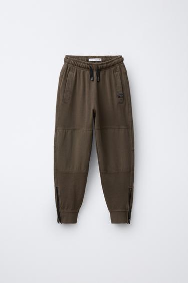 SLIM FIT TROUSERS WITH ZIPS - camel by Zara - Image 0