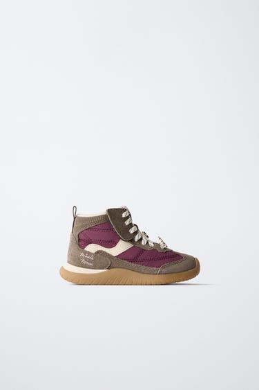 MICKEY MOUSE ©DISNEY HIGH-TOP SNEAKERS - Burgundy Red by Zara
