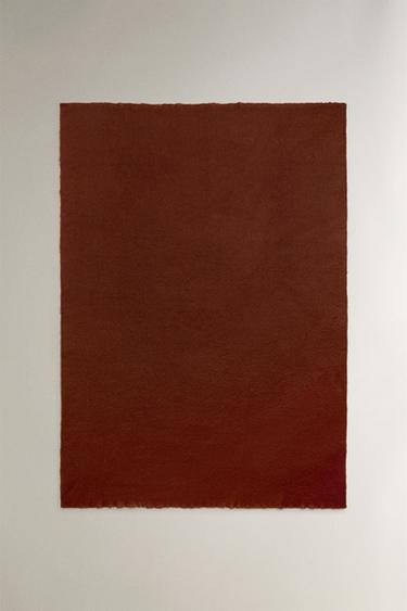 BRUSHED EFFECT BLANKET - Brick by Zara