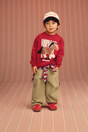 SOFT TOUCH BAGGY TROUSERS WITH PLEATS - Light camel by Zara