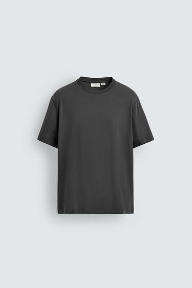 MEDIUM WEIGHT REGULAR FIT ORIGINS T-SHIRT - Charcoal by Zara