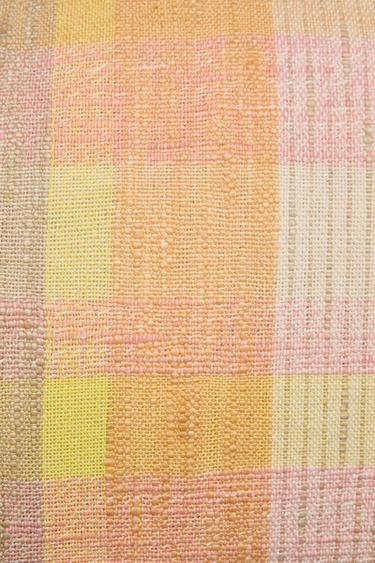 CHECK CUSHION COVER - Pink by Zara