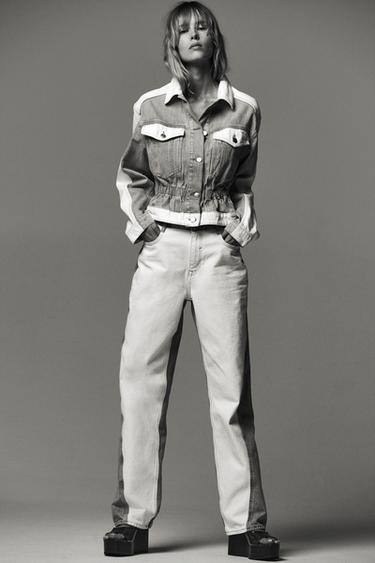 JEANS Z1975 STRAIGHT MID-WAIST COMBINED - Mid-blue by Zara