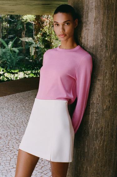 BASIC PLAIN KNIT SWEATER - Pink by Zara