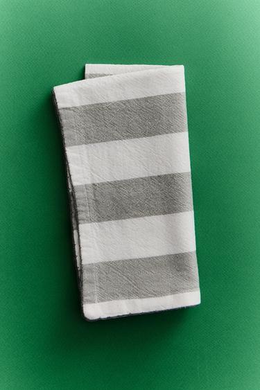 PACK OF DYED THREAD STRIPED NAPKINS (PACK OF 2) - Bluish by Zara