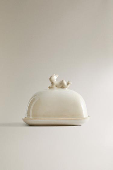 CERAMIC RABBIT BUTTER DISH - Cream by Zara