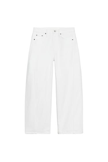 ZW COLLECTION MID-RISE RELAXED ANKLE JEANS - White by Zara