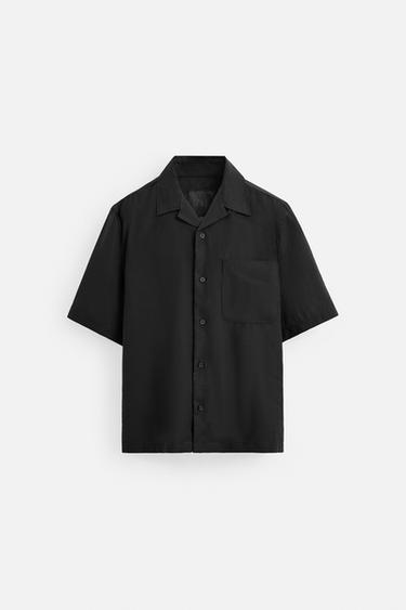 LYOCELL BLEND SHIRT - Black by Zara
