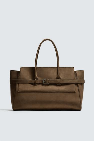 BELT DETAIL HANDBAG - Brown by Zara
