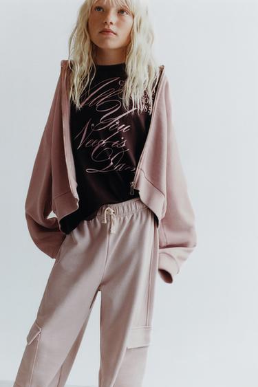 GARMENT DYE HOODIE - Pink by Zara