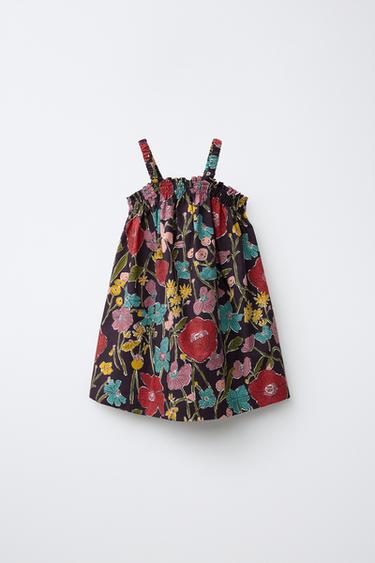 FLORAL PRINT DRESS MADE WITH LIBERTY FABRIC - Aubergine by Zara