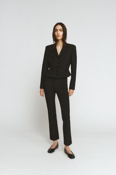 ZW COLLECTION BLAZER AND CAPRIS SUIT - Berry by Zara