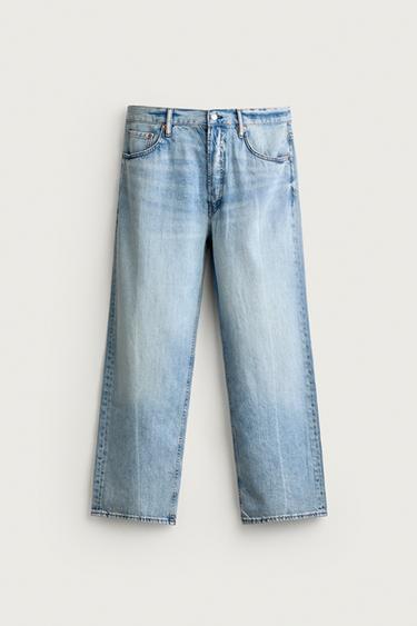 LIGHTWEIGHT REGULAR CROPPED FIT JEANS - Light blue by Zara