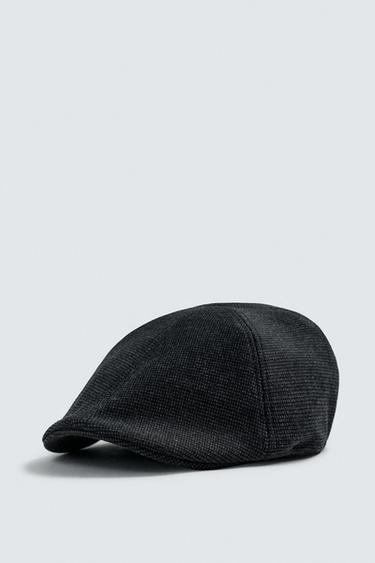 CHECK TEXTURED BERET - Blue by Zara