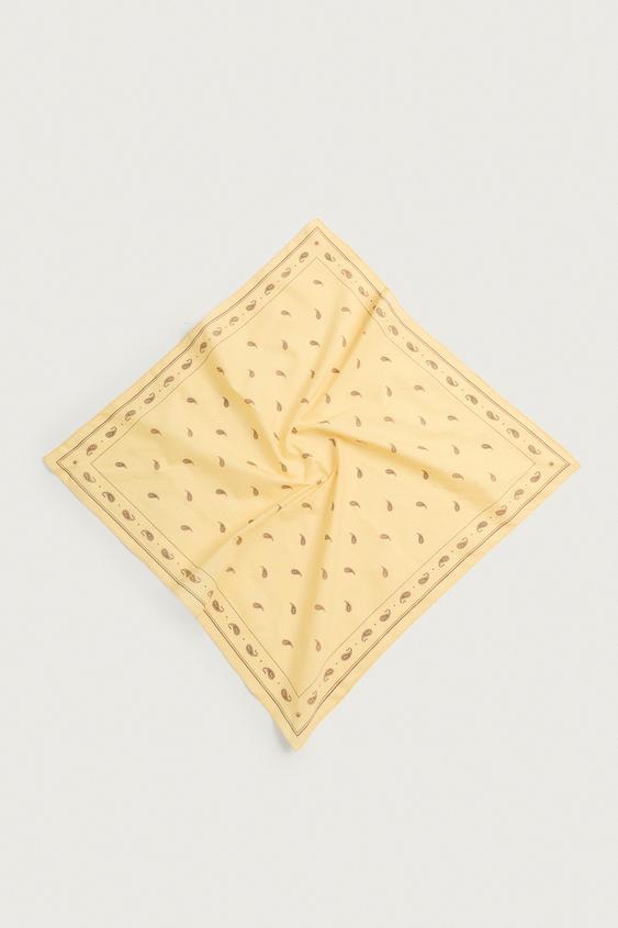 PAISLEY PRINT BANDANA - Yellow by Zara - Image 0