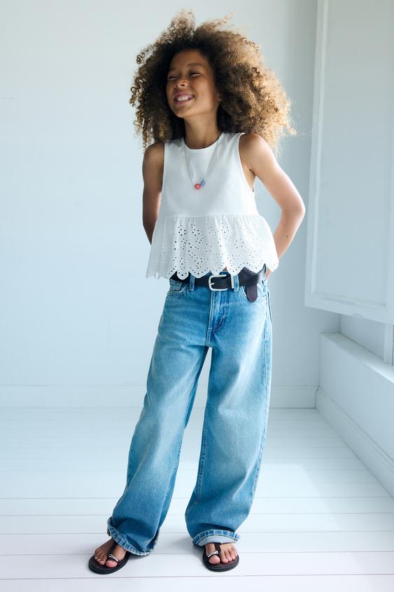 SWISS EMBROIDERED COMBINED T-SHIRT - White by Zara - Image 0